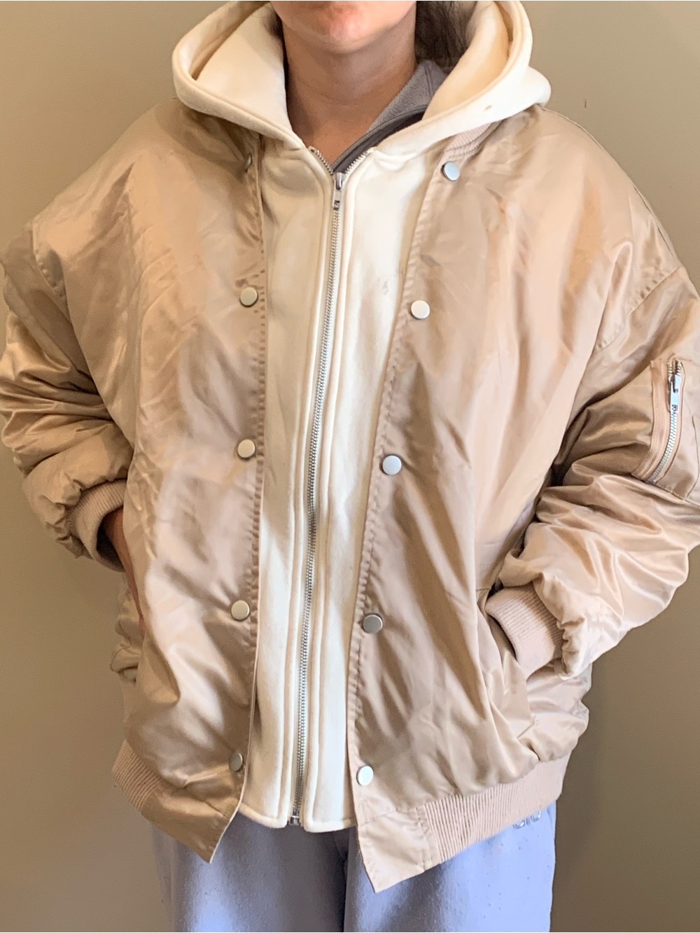 Vici Cream Collar Jacket with Black Label